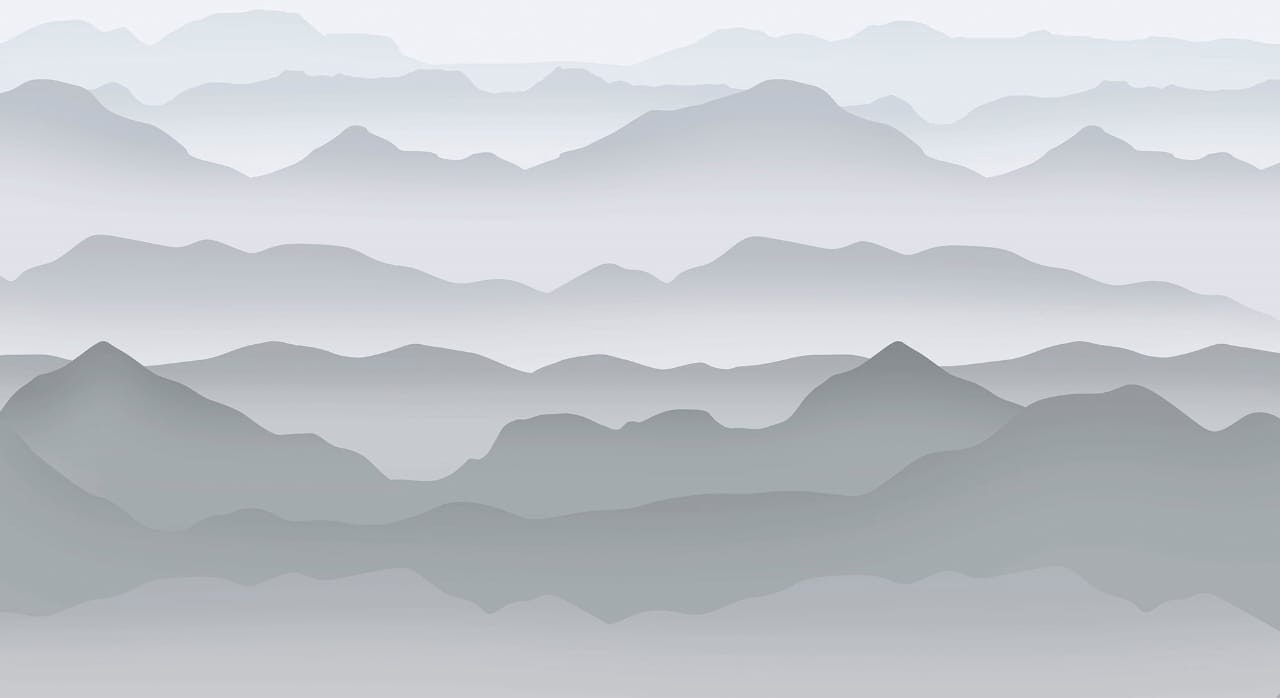 Фотообои и фрески на стену - пейзаж, горы, светло серые