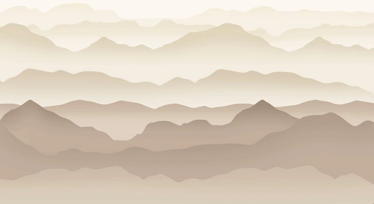 Фотообои и фрески на стену - пейзаж, горы, бежевые, молодежные, графика