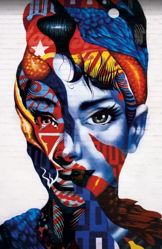 Фотообои и фрески на стену - молодежные, девушка, яркие, лицо