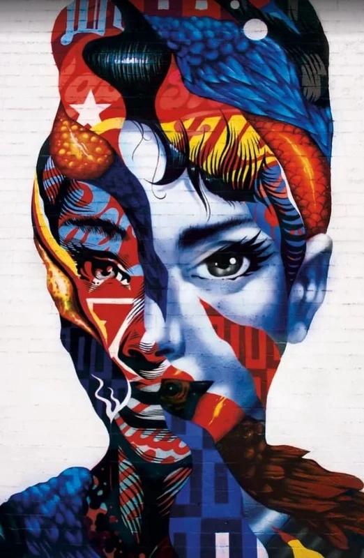 Фотообои на стену - молодежные, девушка, яркие, лицо