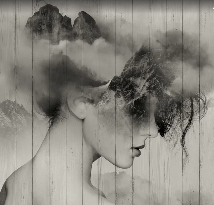 Фотообои на стену - молодежные, девушка, черно-белые, профиль