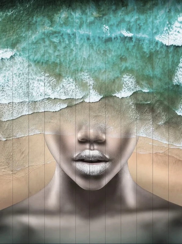 Фотообои и фрески на стену - молодежные, девушка, темнокожая, лицо