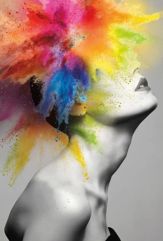 Фотообои и фрески на стену - молодежные, девушка, краски