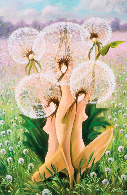 Фотообои на стену - молодежные, девушки, одуванчики