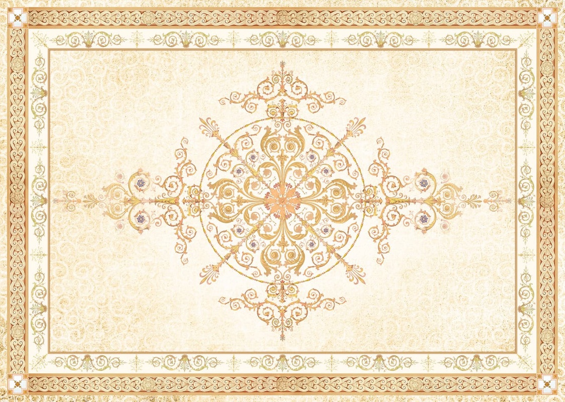 Фотообои и фрески на стену - потолок, бежевые, с узором