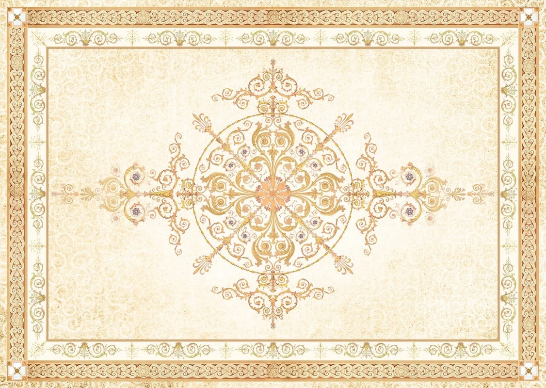 Фотообои и фрески на стену - потолок, бежевые, с узором