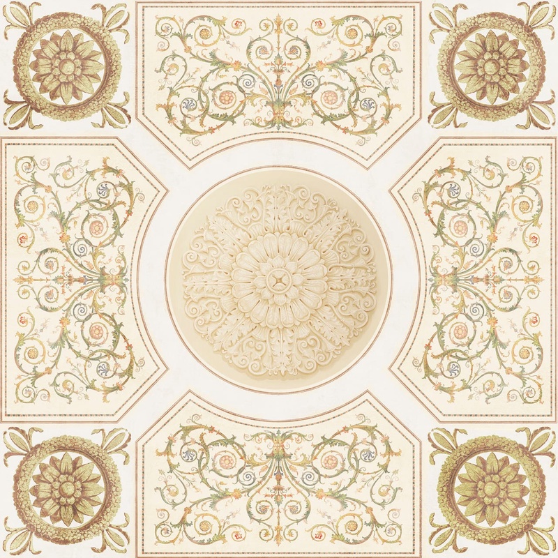 Фотообои на стену - потолок, квадратный, с узорами