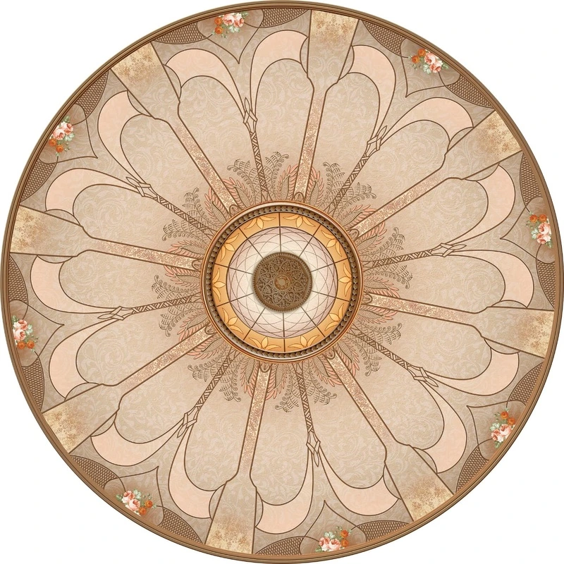 Фотообои и фрески на стену - потолок, бежевые, красивые, с узором