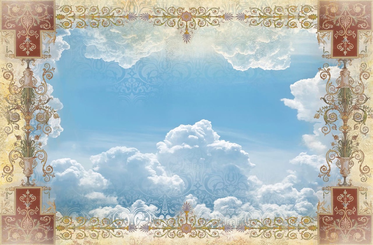 Фотообои на стену - потолок, прямоугольные, небо с облаками