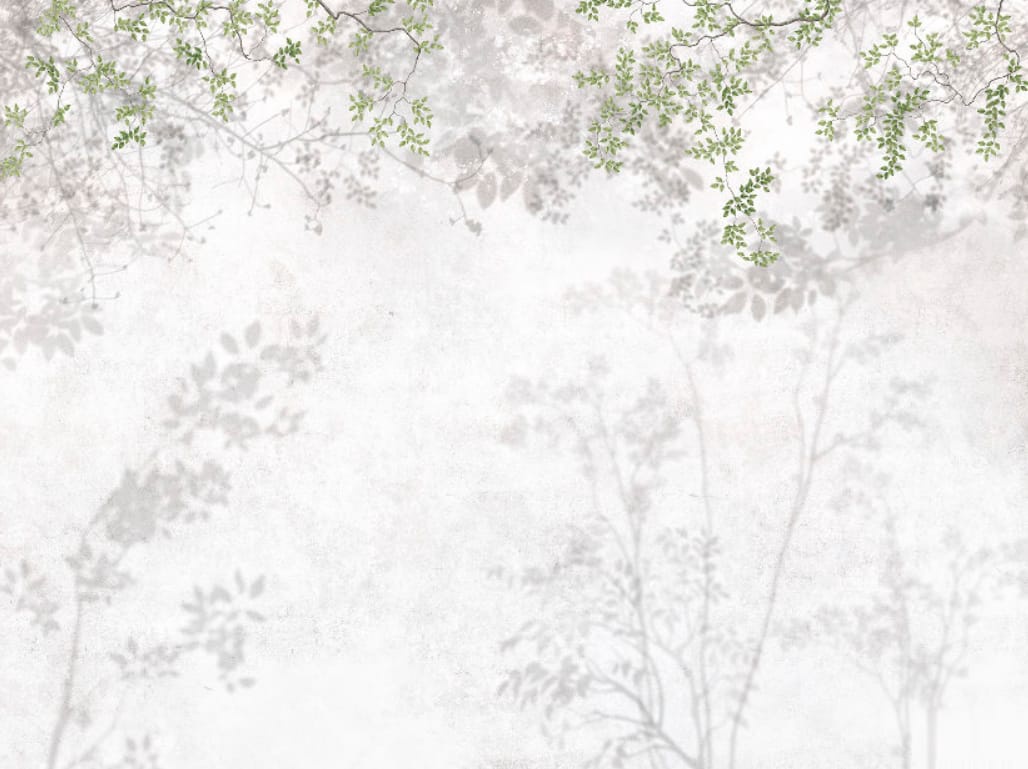 Фотообои на стену - графика, дерево, в тумане, ветки