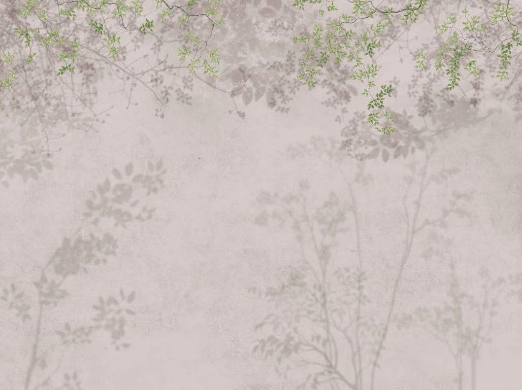 Фотообои и фрески на стену - графика, дерево, ветки, бежевые