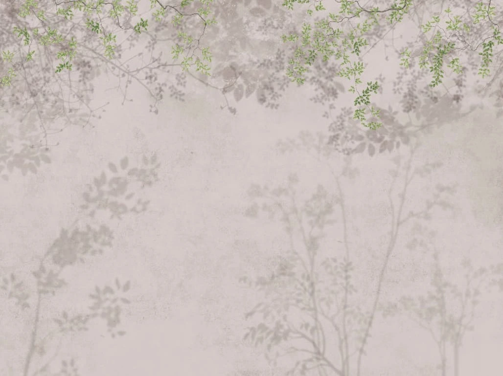 Фотообои на стену - графика, дерево, ветки, бежевые