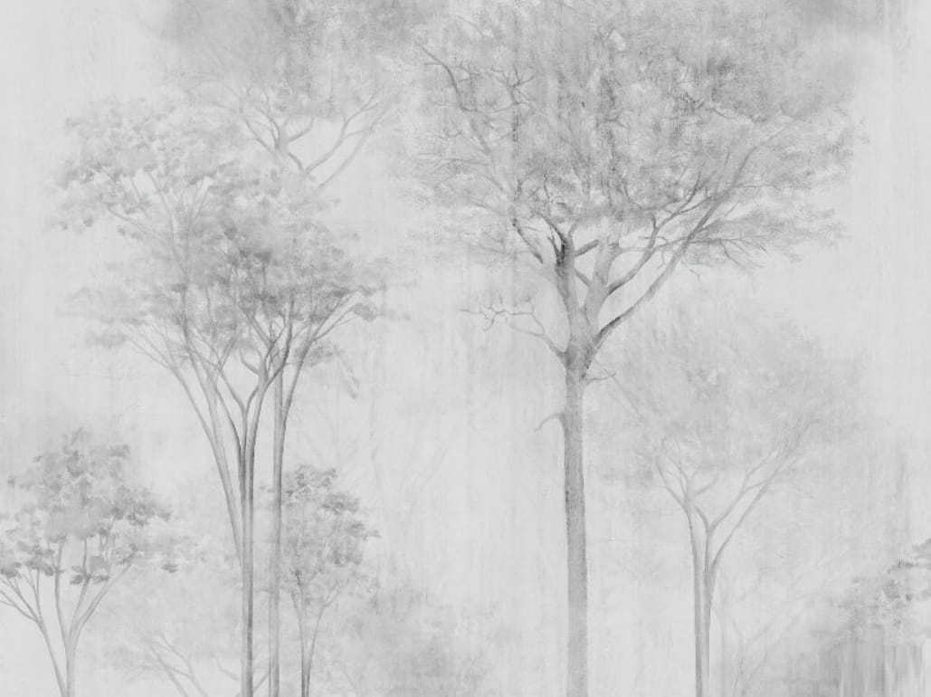 Фотообои и фрески на стену - современные, дерево, светло серое