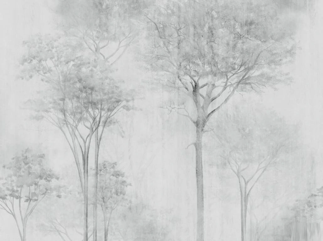 Фотообои и фрески на стену - современные, дерево, светло серое