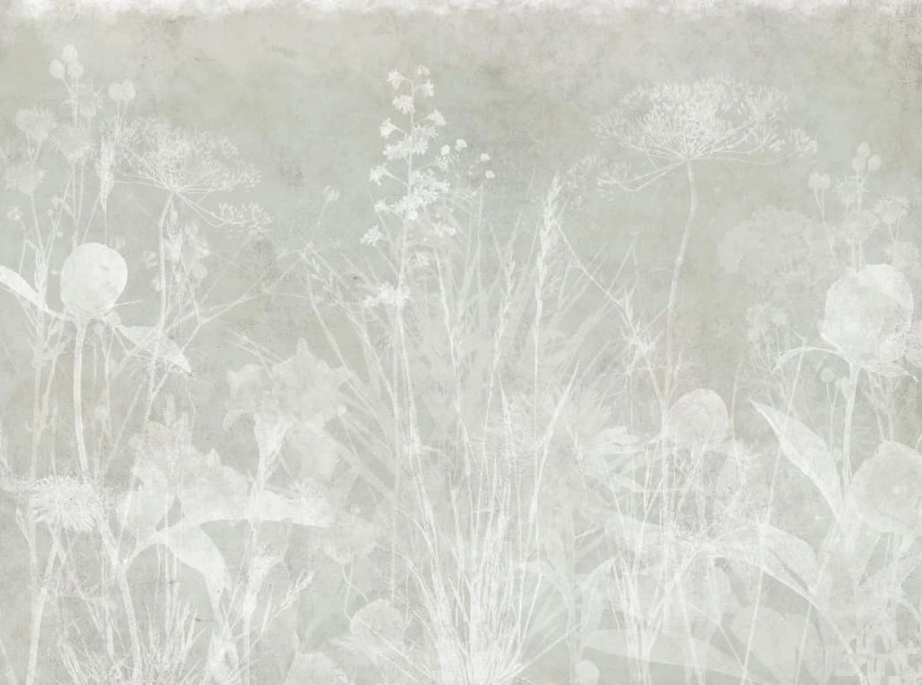 Фотообои на стену - современные, светло бежевые, трава крупная