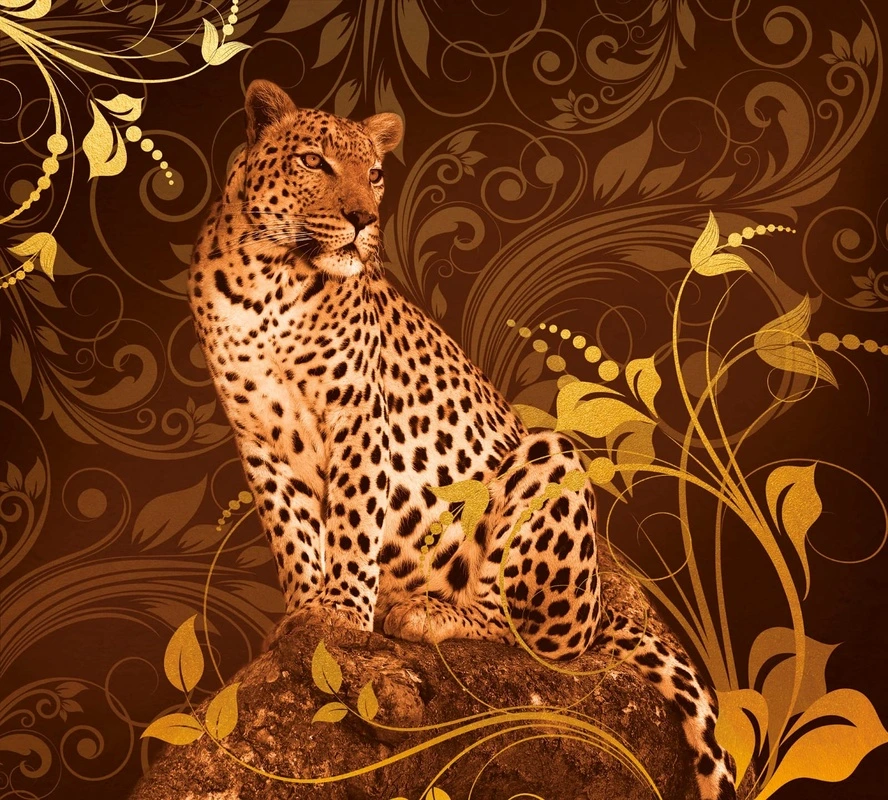 Фотообои на стену - леопард, узоры, гепард