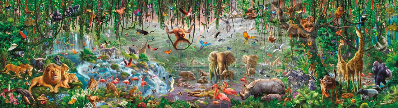 Фотообои и фрески на стену - в детский сад, вв детскую комнату,  звери, джунгли, в лесу