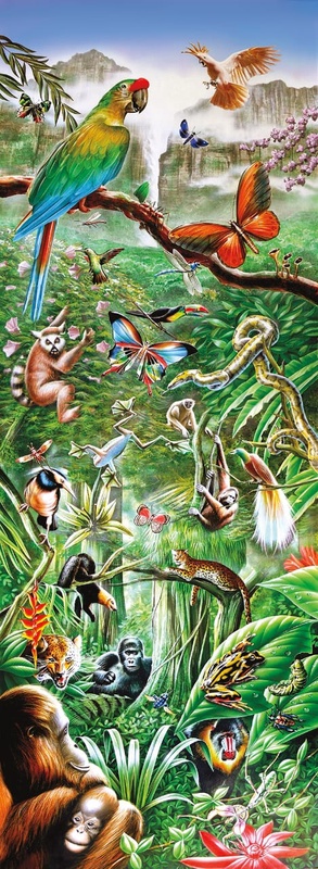 Фотообои и фрески на стену - в детскую комнату, звери, вертикальная