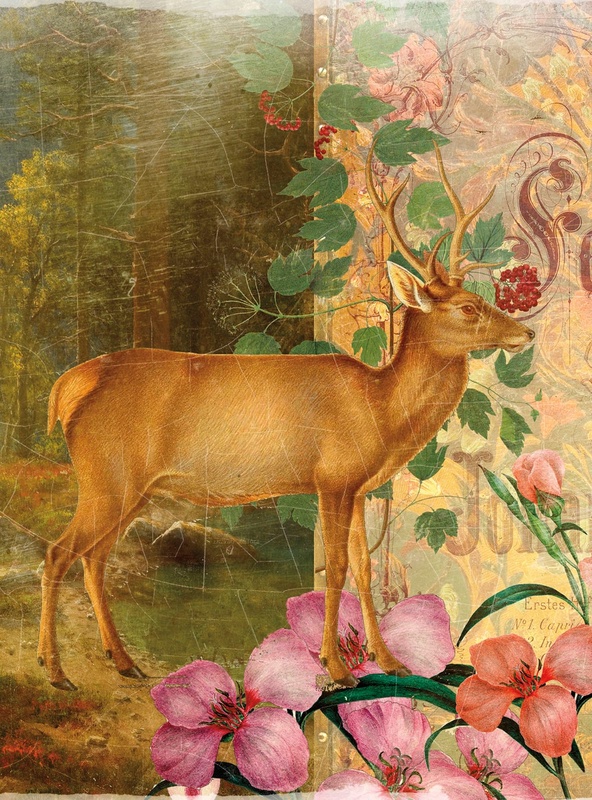 Фотообои и фрески на стену - в детскую комнату, олень, в стиле прованс