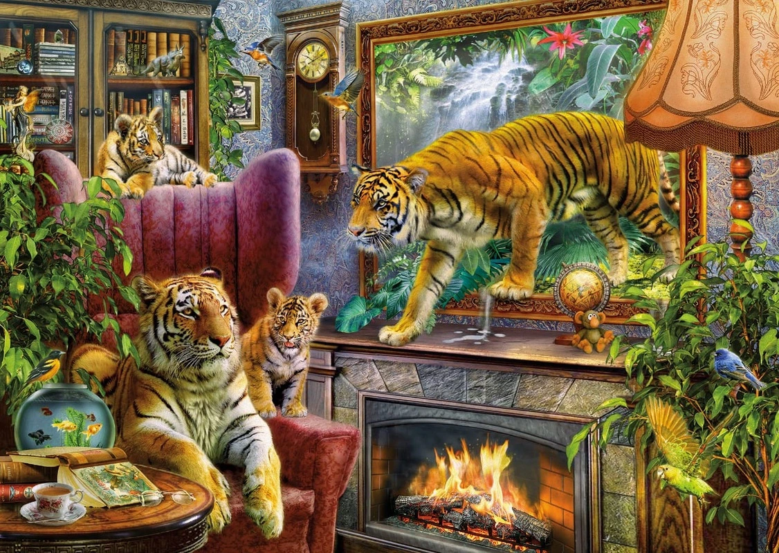 Фотообои и фрески на стену - в детскую комнату, тигры, тигрята, в комнате