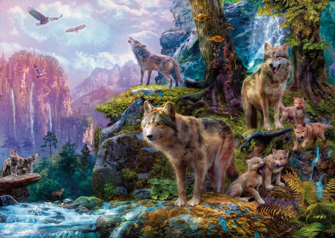 Фотообои и фрески на стену - в детскую комнату, волки, волчата