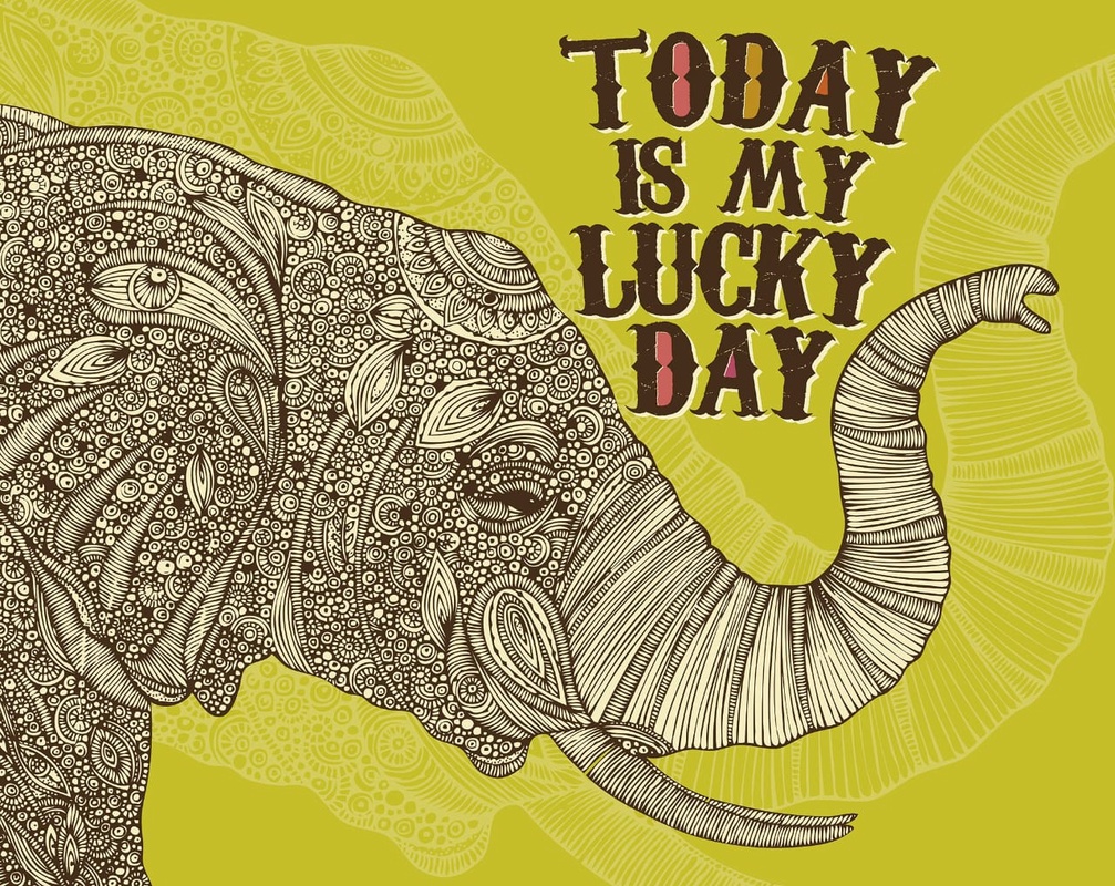 Фотообои на стену - графика, слон, черные, горчичные, зеленые