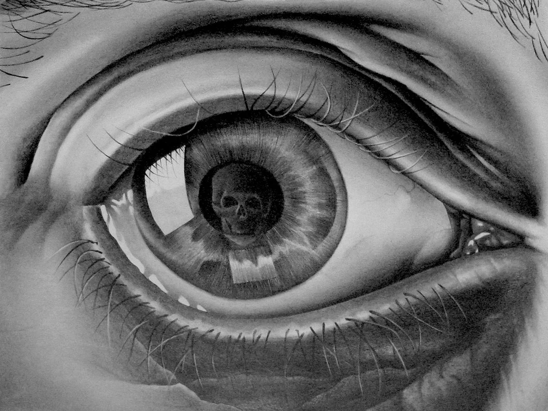 Фотообои на стену - абстракция, черно-белые, глаз, рисунок