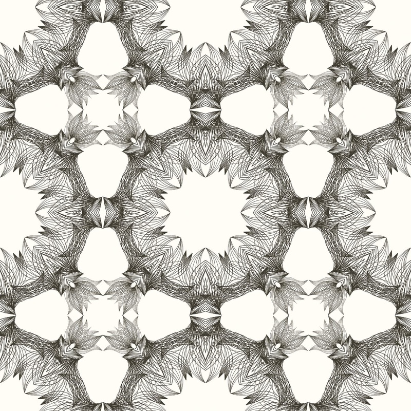 Фотообои и фрески на стену - абстракция, черно-белые, узор, калейдоскоп