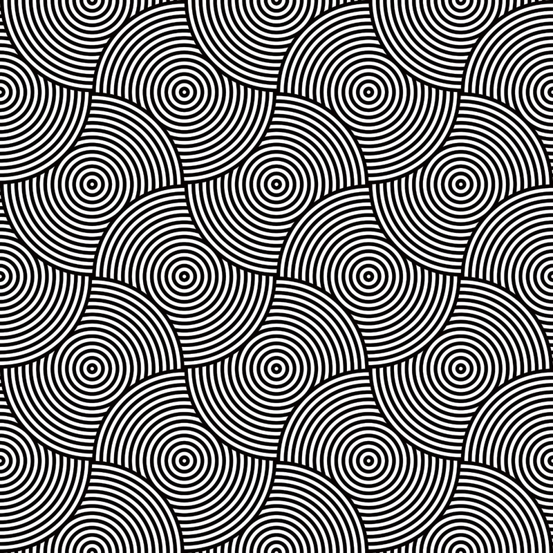 Фотообои и фрески на стену - абстракция, черно-белые, иллюзия, круг