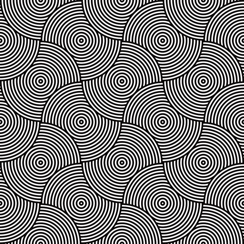 Фотообои и фрески на стену - абстракция, черно-белые, иллюзия, круг