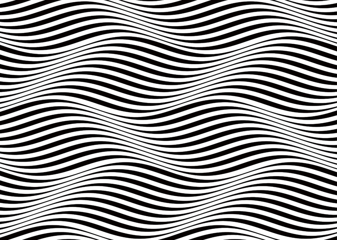 Фотообои на стену - абстракция, черно-белые, линии, волны