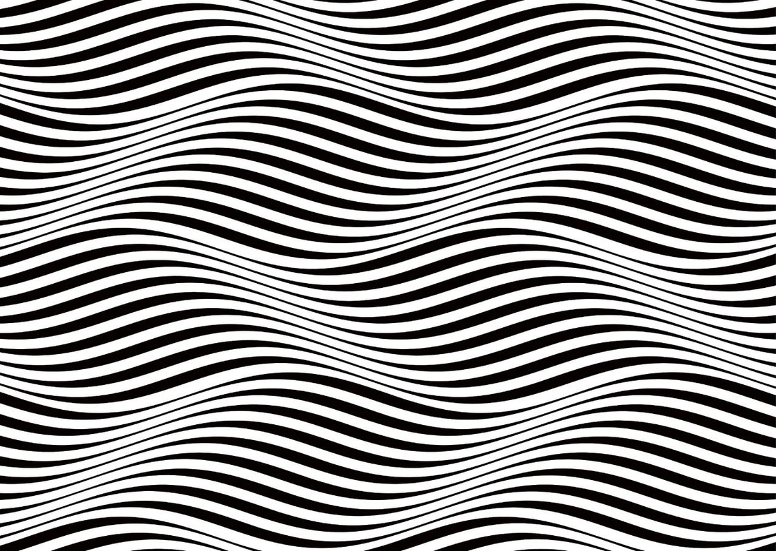 Фотообои на стену - абстракция, черно-белые, линии, волны