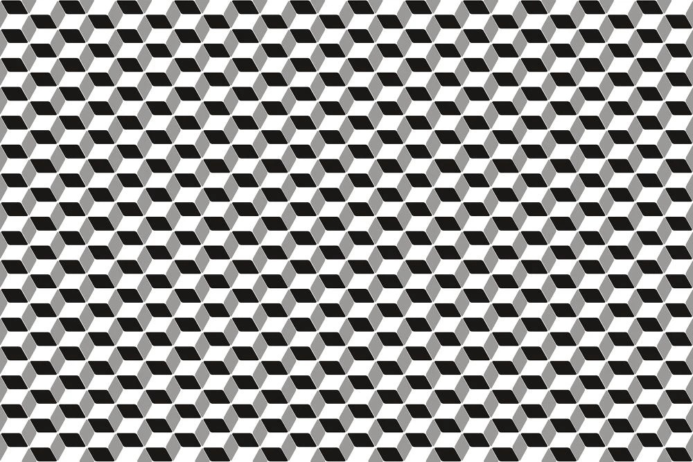 Фотообои на стену - абстракция, черно-белые, узор, иллюзия куба