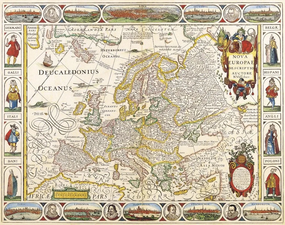 Фотообои и фрески на стену - в офис, в кабинет, карта Европы