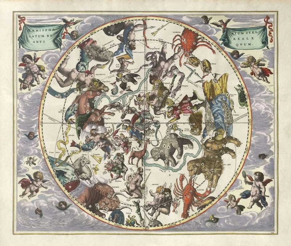 Фотообои на стену - в офис, в детскую комнату, в кабинет, карта созвездий