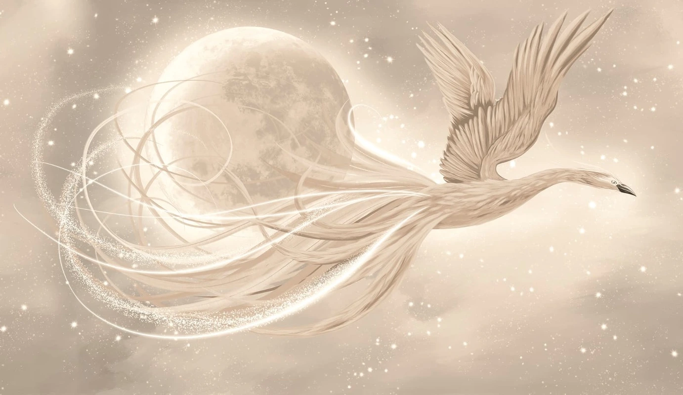 Фотообои и фрески на стену - в детскую комнату, жар птица, бежевые