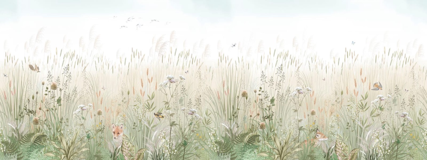 Фотообои и фрески на стену - в детскую комнату, в загородный дом, поле, поляна, колосья