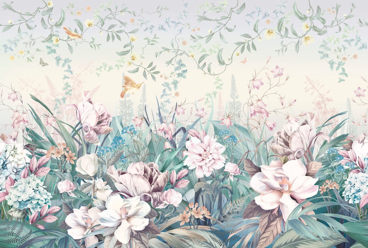 Фотообои на стену - в детскую комнату, в загородный дом, поляна цветов, цветы