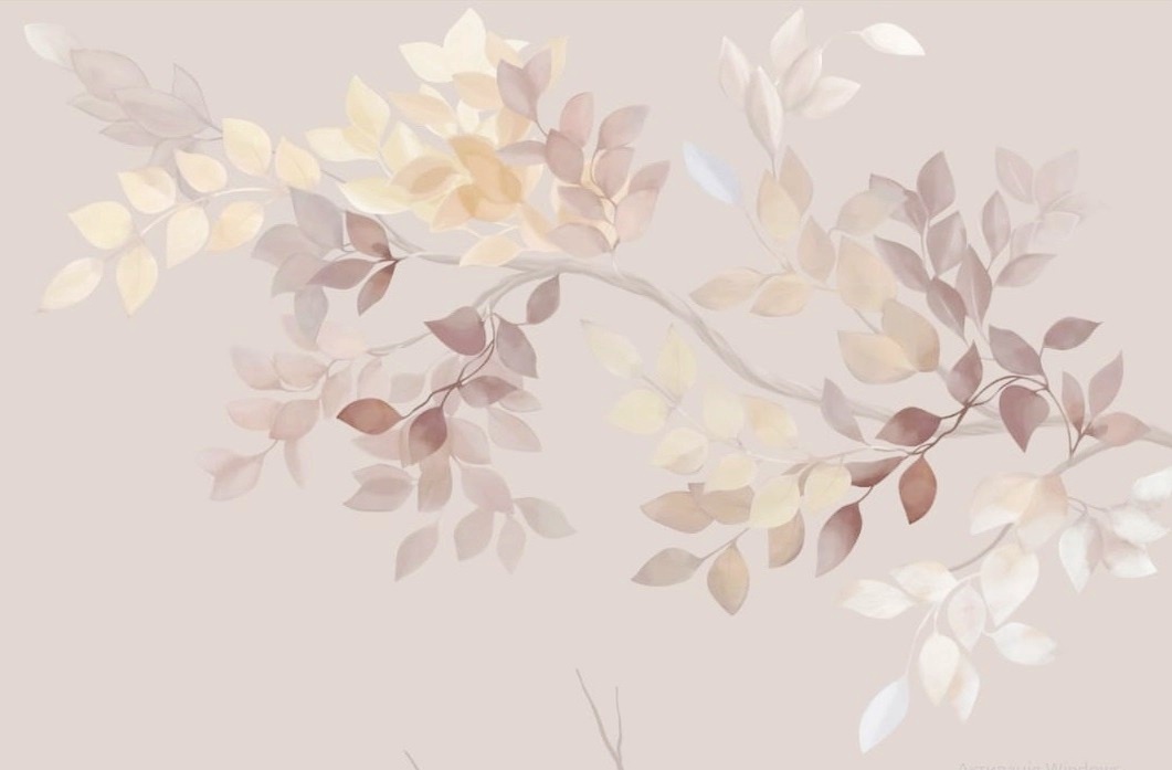 Фотообои и фрески на стену - новинки, современные,  бежевые, дерево, листья, золотые, красивые, хорошего качества, итальянская, нежные, необычная, уникальные, лучшие, самые красивые