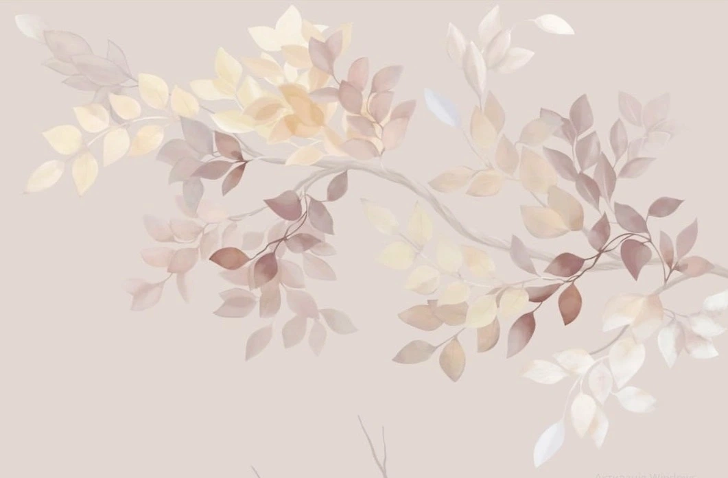 Фотообои и фрески на стену - новинки, современные,  бежевые, дерево, листья, золотые, красивые, хорошего качества, итальянская, нежные, необычная, уникальные, лучшие, самые красивые