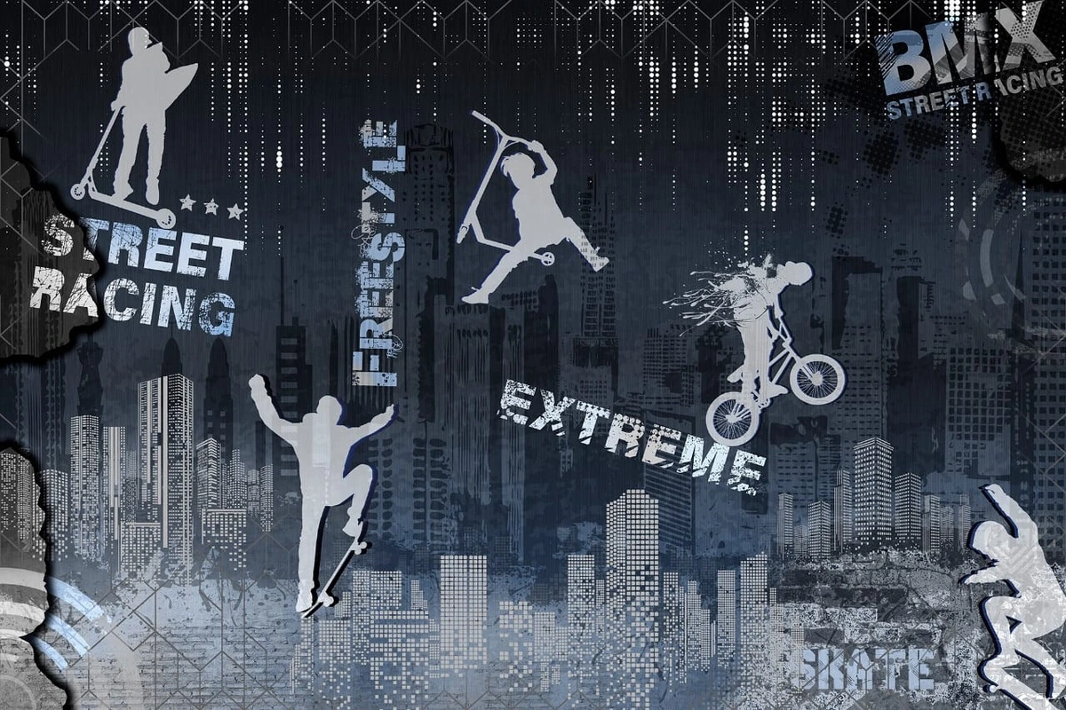 Фотообои и фрески на стену - молодежные, спорт, на темном фоне, на темно синем фоне