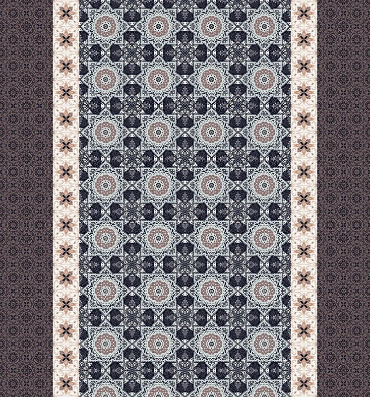 Фотообои и фрески на стену - арабески, ковер, узор, сине-коричневая, голубая