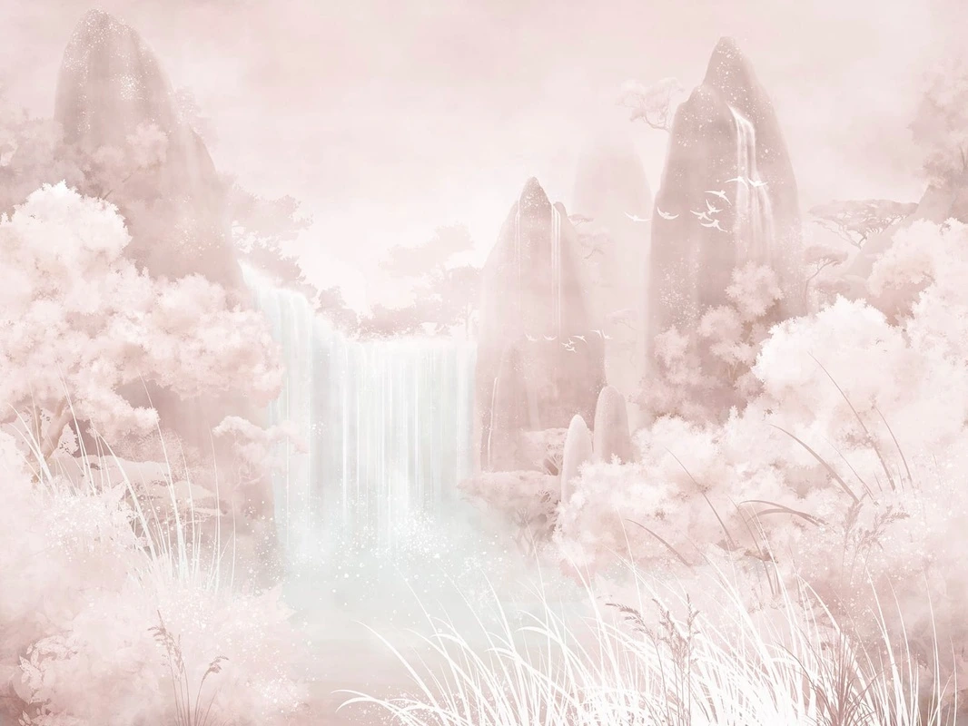 Фотообои на стену - абстракция, пейзажи, светло розовая