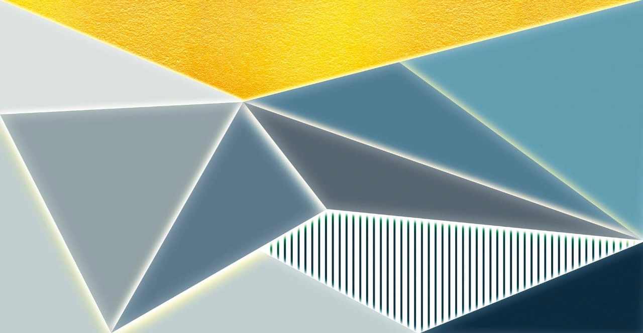 Фотообои и фрески на стену - геометрия, треугольники, синие