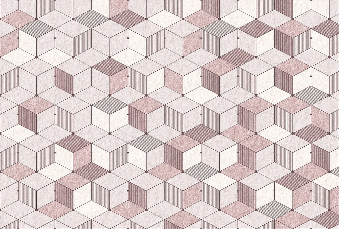 Фотообои и фрески на стену - геометрия, кубики, серые, серо-бежевые