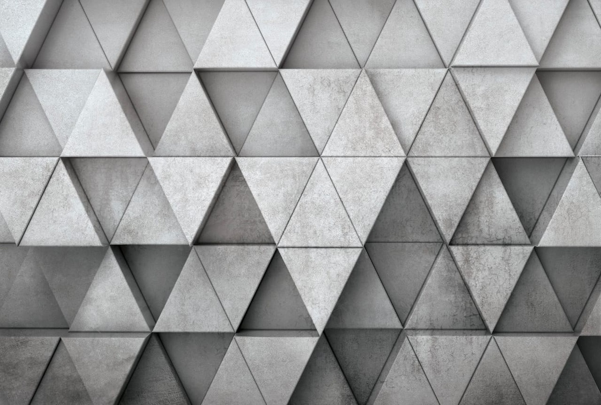 Фотообои и фрески на стену - геометрия, треугольники, серые, темно серые