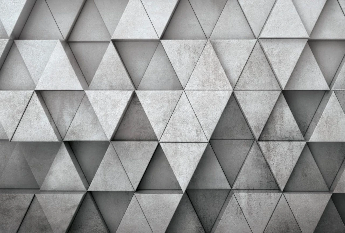 Фотообои и фрески на стену - геометрия, треугольники, серые, темно серые
