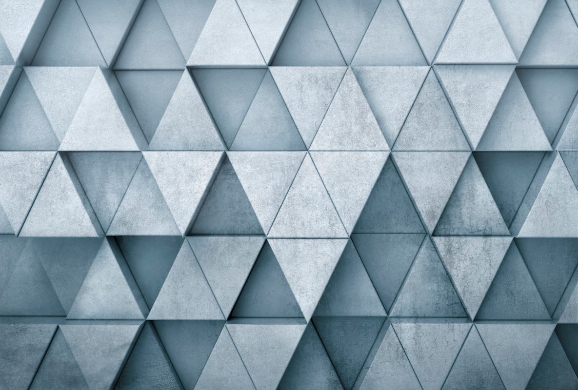 Фотообои на стену - геометрия, треугольники, голубые, темно голубые