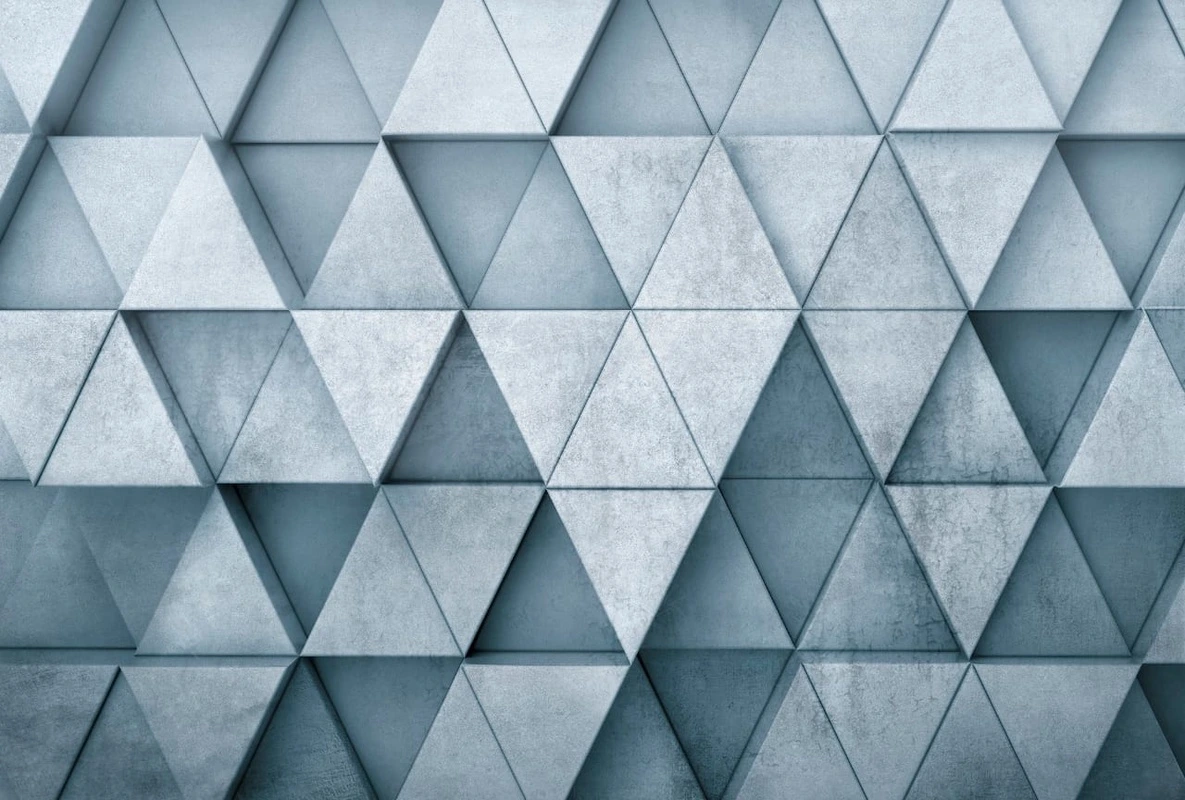 Фотообои и фрески на стену - геометрия, треугольники, голубые, темно голубые
