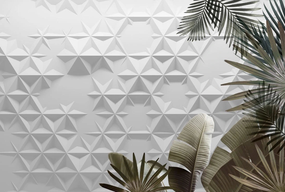 Фотообои на стену - геометрия, узор, листья